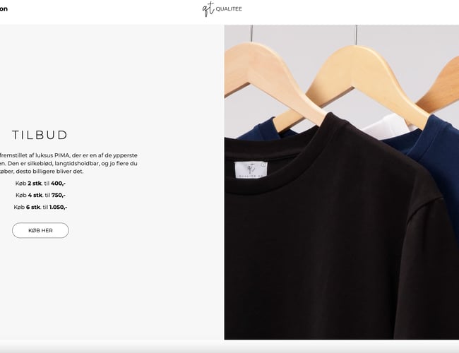 Fuld funktionel webshop til salg - Online salg af kvalitets t-shirts - Bæredygtig leverandør i Portugal 