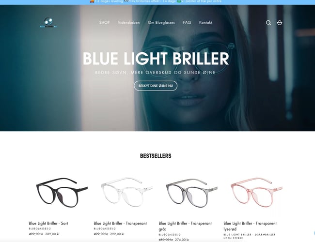 Myblueglasses.dk sælges - Omsætning på 64.556 kr. på 2,5 måned!