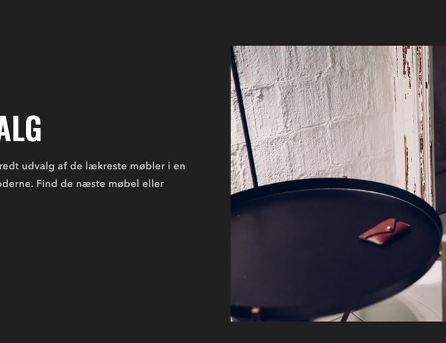 Dropshipping shop med salg af møbler - Avancen ligger på mellem 35-50%.