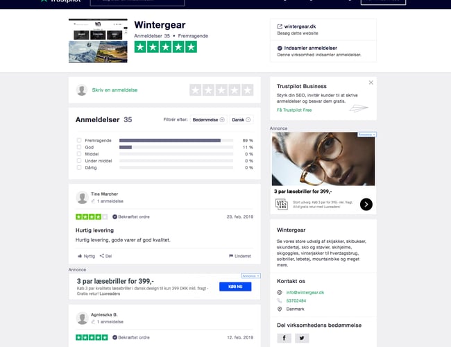 Wintergear.dk - Populær webshop i vækst. Salg af vintertøj, skibeklædning, Outdoor wear.