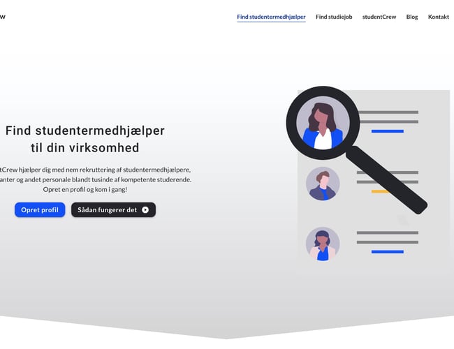 Etableret rekrutteringsplatform for studerende - Omsætning i 2021: 2.127.500 DKK