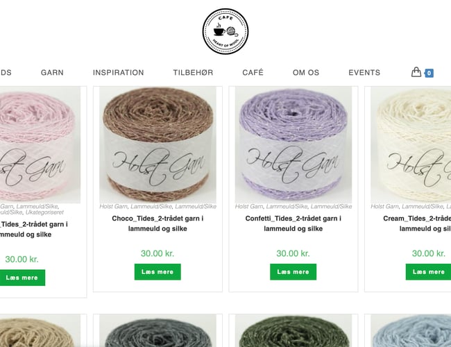 Webshop med garn og tilbehør 