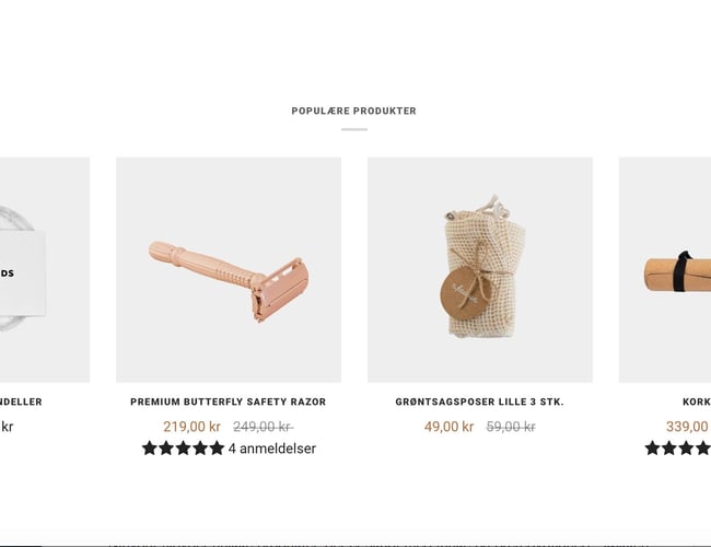 Dansk brand/webshop med bæredygtige produkter til salg - har i alt omsat for 380.000 kr. 