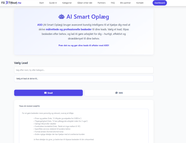 Få3Tilbud.nu – AI-drevet Leadgenereringsplatform (100% automatiseret)