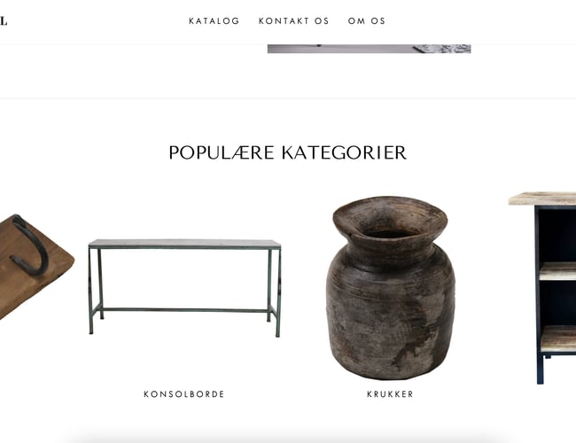Unik webshop med salg af møbler og interiør til hjemmet
