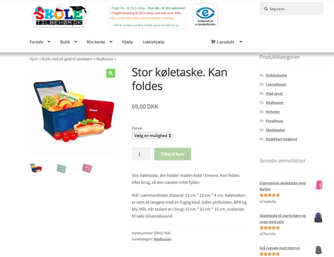 Skoletilbehoer.dk - Velkørende webshop med skoleting - Omsætning i 2018: 503.830 kr.