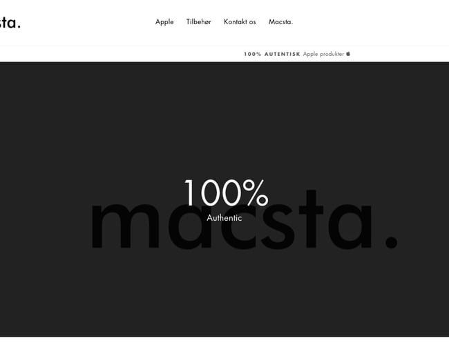 Køreklar webshop med dropshipping af Apple Produkter med Dansk leverendør! Macsta.dk 