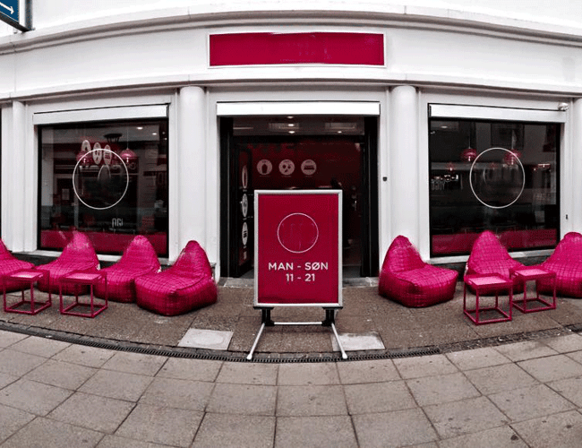 Frozen Yoghurt store på gågaden i Silkeborg