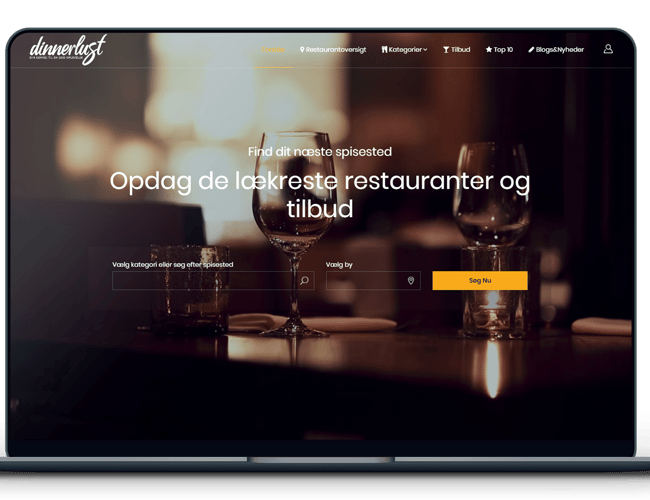 Restaurationsportal og køreklart abonnementskoncept til salg - Høj organisk trafik