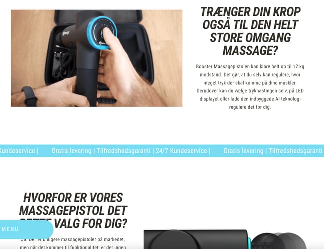 Massagepistol med dropshipping leverandør i EU | 100% køreklar webshop | Boostaway.dk