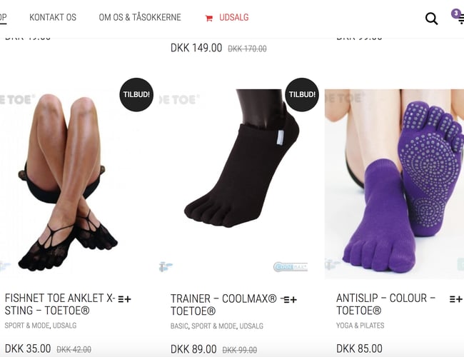 Nichewebshop med salg af specialstrømper