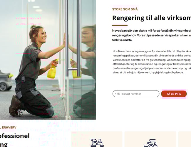 Novaclean.dk - Enkeltmands rengøringsvirksomhed med eksisterende privat kunder ( samt 1-stor erhvervskunde på kontrakt) | Samt inventar og hjemmeside: www.novaclean.dk | Omsætning 88.433 DKK
