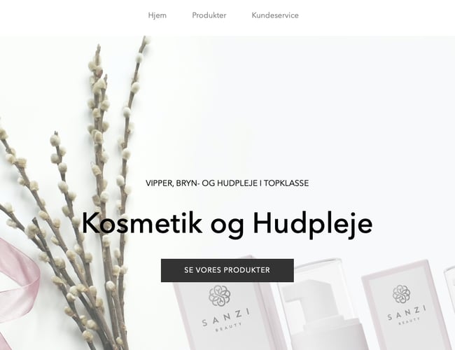 Webshop med skønhedsprodukter 