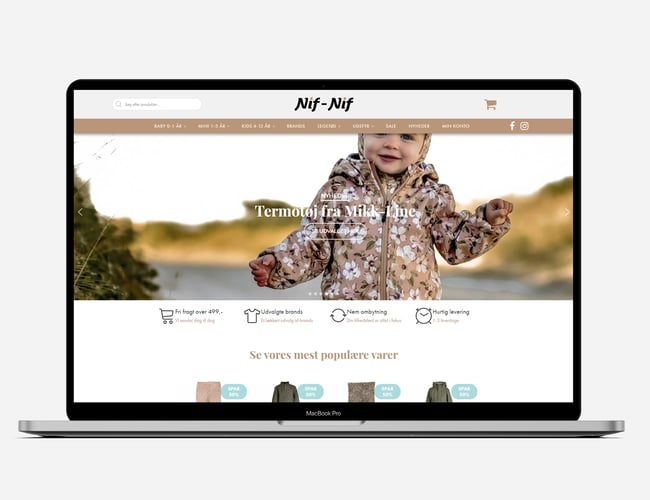 Woocommerce/Wordpress webshop Nif-Nif - lavet til børnetøj. 