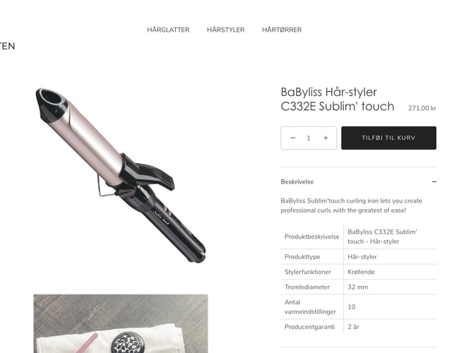 Køreklar webshop med salg af hårprodukter - START 2022 UD MED ET BRAG