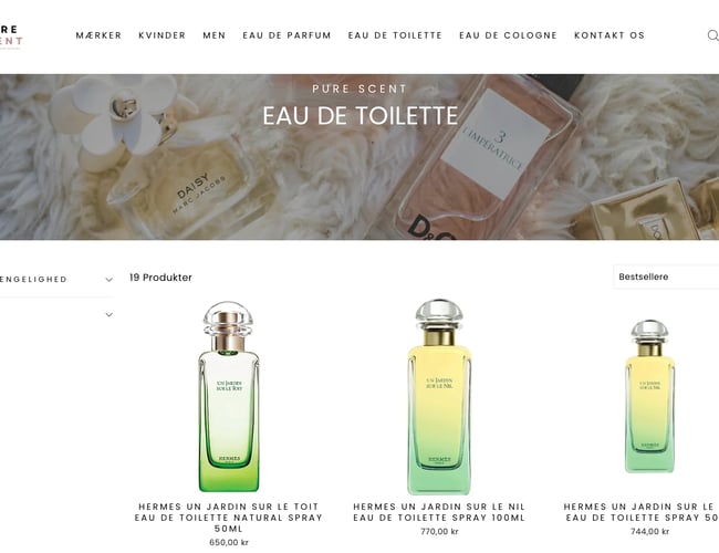 Køreklar Parfume webshop Purescent.dk - med dropshipping leverandør!