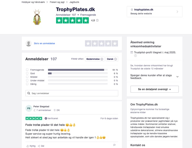 Niche jagtudstyr - Omsætning 20/21:  365.000 kr. - Organisk salg