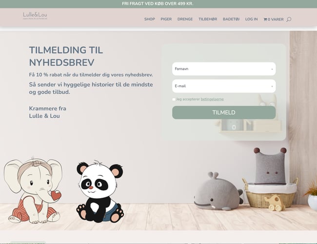 Lulle & Lou - Webshop med økologisk børnetøj fra England (BabyMori) og et fra USA (Winter Water Factory).