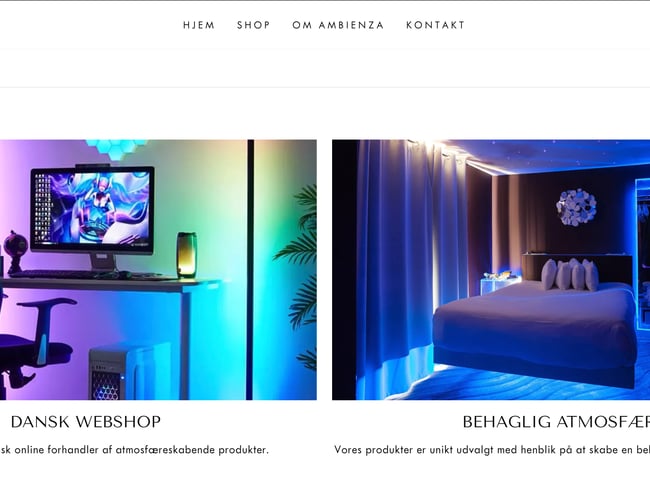 Webshop med atmosfæreskabende produkter - Salg af LED-lamper 