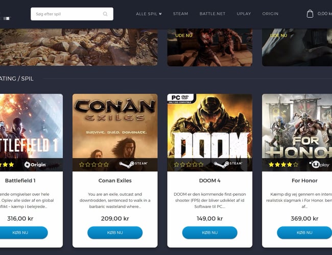 Webshop med salg af CD-keys (fuldautomatisk system + dropshipping)