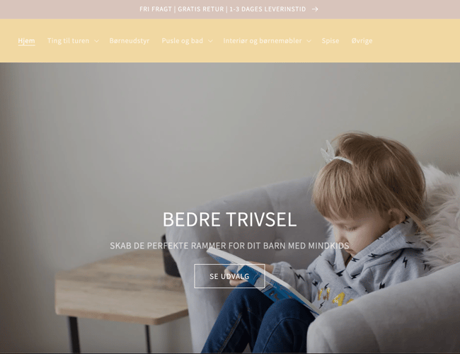 Dropshipping butik med salg af børne produkter - +300 produkter - Dansk leverandør