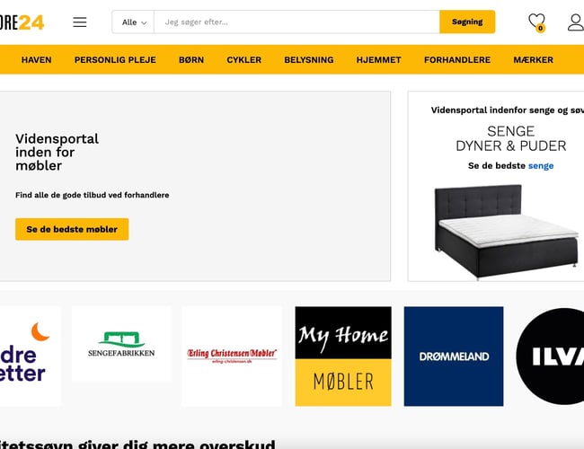 Prostore24.dk - affiliate side som har lavet 16 salg med en profit på 2000-3000 kr.