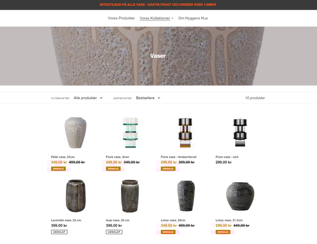 Hyggenshus.dk Webshop med salg af design - dropshipping