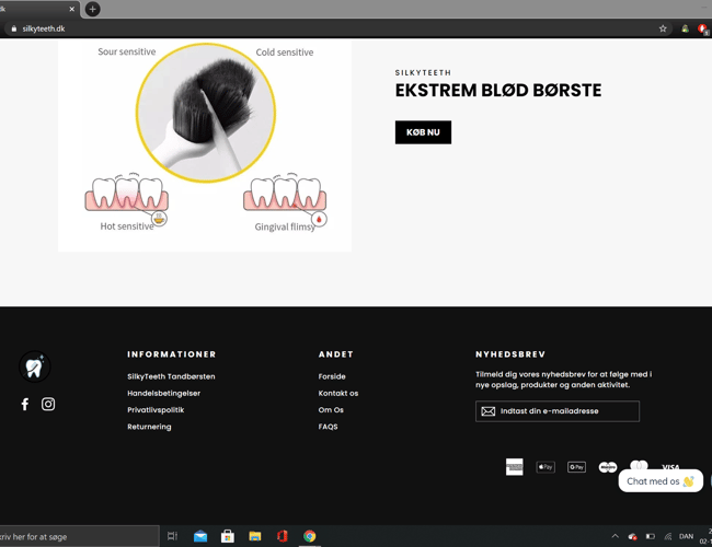 Køreklar webshop med salg af niche tandbørster