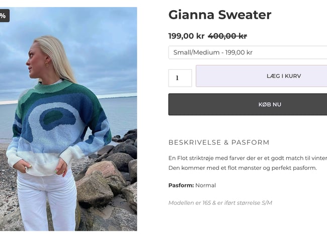 Knitti.dk / Aktiv modetøjsforretning med varelager (100 stk.) / Stort potentiale