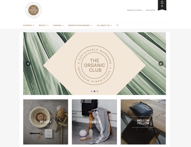 theorganicclub.com - Flot webshop med salg af bæredygtige produkter