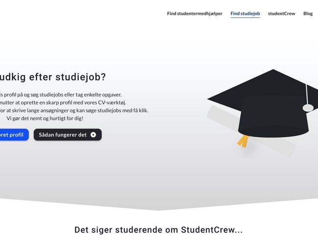 Etableret rekrutteringsplatform for studerende - Omsætning i 2021: 2.127.500 DKK