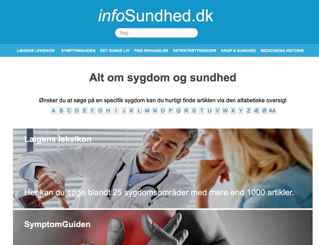 infosundhed.dk - Sundhedsportal med over 9.500 besøgende organisk per måned - information om sygdom & sundhed til salg