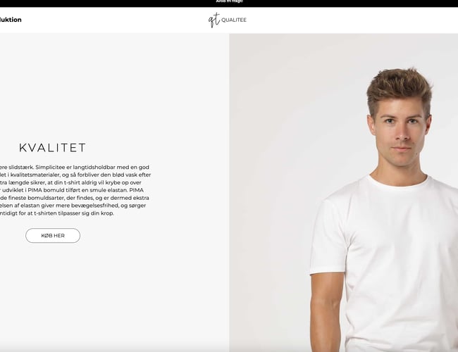 Fuld funktionel webshop til salg - Online salg af kvalitets t-shirts - Bæredygtig leverandør i Portugal 