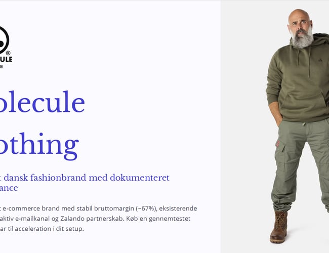Molecule Clothing – e-commerce tøjbrand sælges (aktivitet/asset deal)