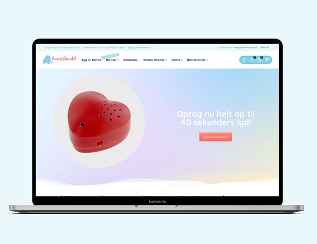 Webshop med salg af Bamser og tilbehør - Omsætning 2020: 75.000 kr.