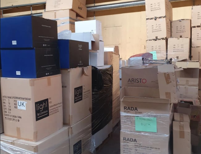 Større lampeparti med kvalitetsmærker klart til salg