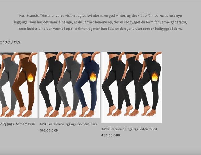 Stilet webshop med et produkt med høj kvalitet