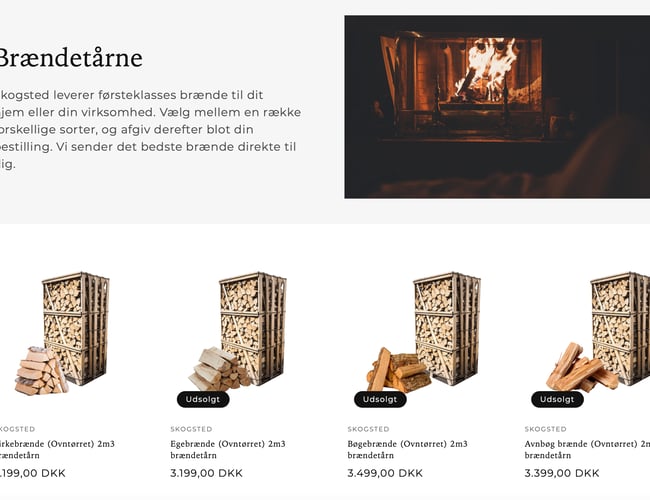 Attraktiv dropshipping shop til salg - 10k i omsætning første dag! - salg af brændetårn og øvrige brændeprodukter 