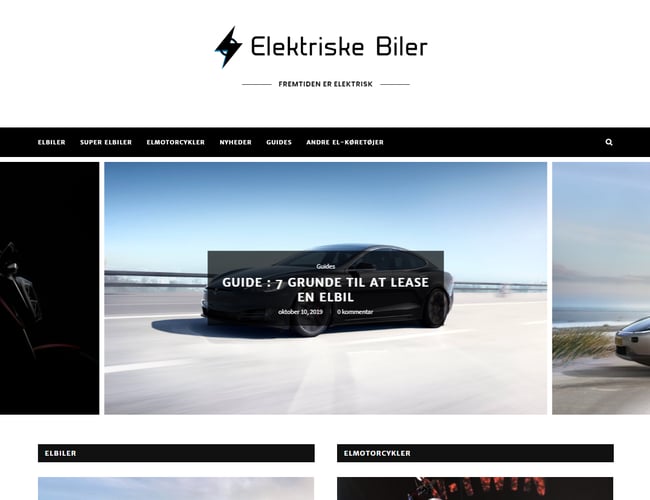 Elektriske-biler.dk - Alt om elbiler og elkøretøjer med god placering i Google