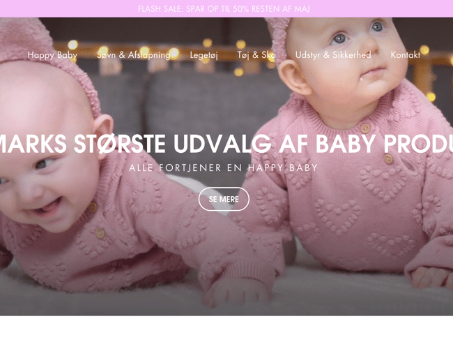 Webshop med +200 baby produkter & 5.600,- i omsætning de første 7 dage - Dropshipping