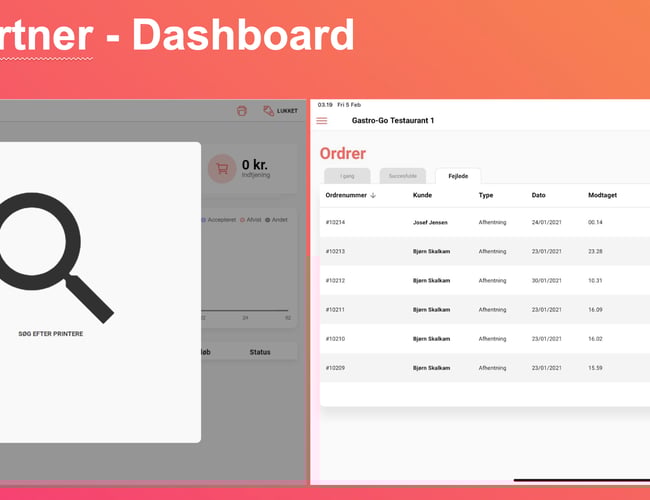 Mad bestillingsplatform - Platformen er testet med 15 forskellige restauranter og cafeer