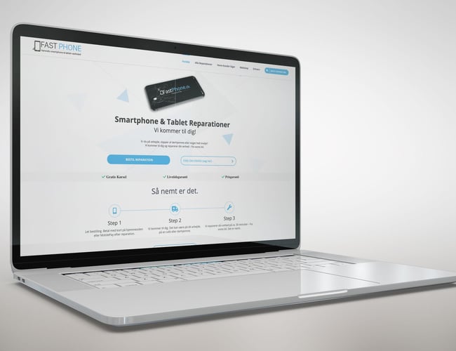 Fastphone.dk - Ny form for reparations service + mindre webshop del. - Omsat for over 100.000kr. på 2-3 måneder.