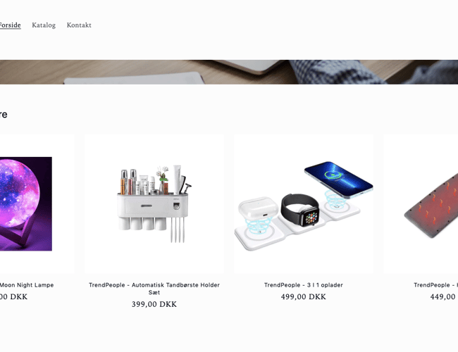 Trendpeople.dk - køreklar dropshiping webshop med 20 vinder produkter
