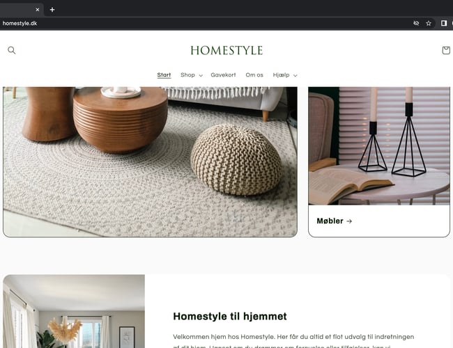 HOMESTYLE l 100% køreklar dropshipping hjemmeside til salg