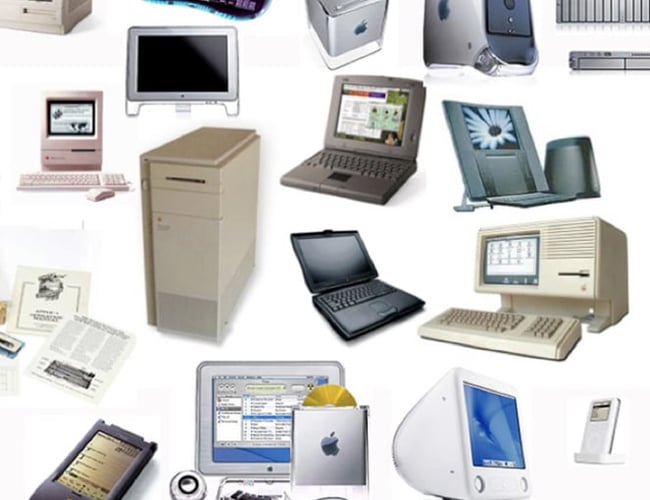 Apple samling af gamle maskiner og tilbehør
