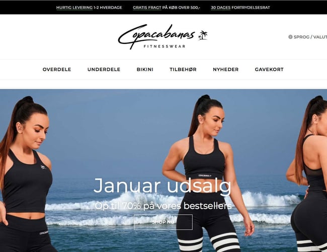 Webshop med kvinde fitness tøj - vores eget udviklet design til det europæiske markedet 