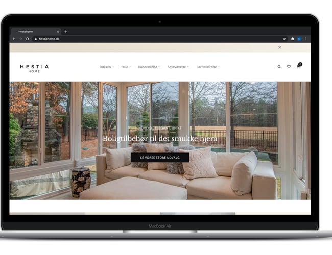 Webshop med interiørprodukter - dansk dropshipping leverandør og europæisk leverandørunivers tilknyttet. 