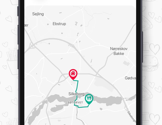 Mad levering System hjemmeside, bruger app, bud app