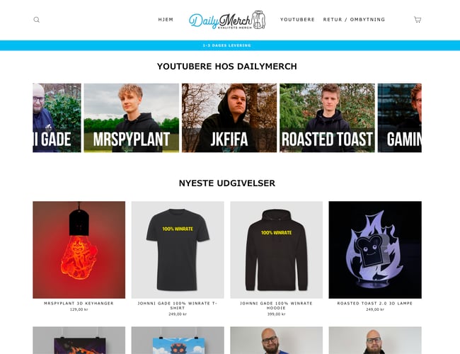 Webshop med salg af Merchandise solgt for 21,5 mil ex. moms.