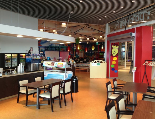 Legeland og Café i Rosengaardcentret i Odense